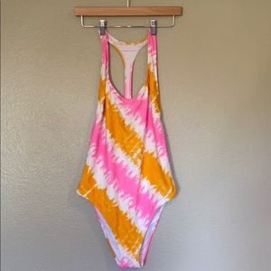 Aerie Long One-piece Swim Suit Tie-dye SZ L